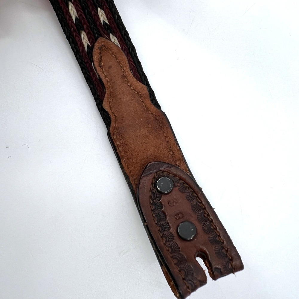 Western Horsehair Braided Belt‎ Blank Size 36 Hand Tooled Leather Brown - Picture 2 of 7